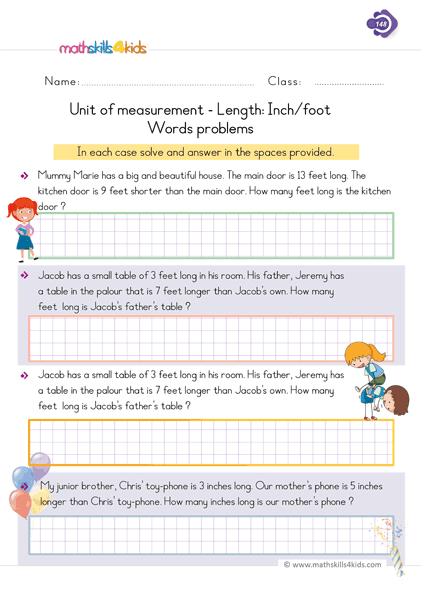 First Grade Math measurements worksheets