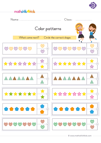 Picture Pattern Worksheets | Pattern Worksheets for Grade ...