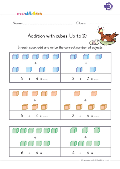 Basic Addition Worksheets for Grade 1 | Addition Worksheets with