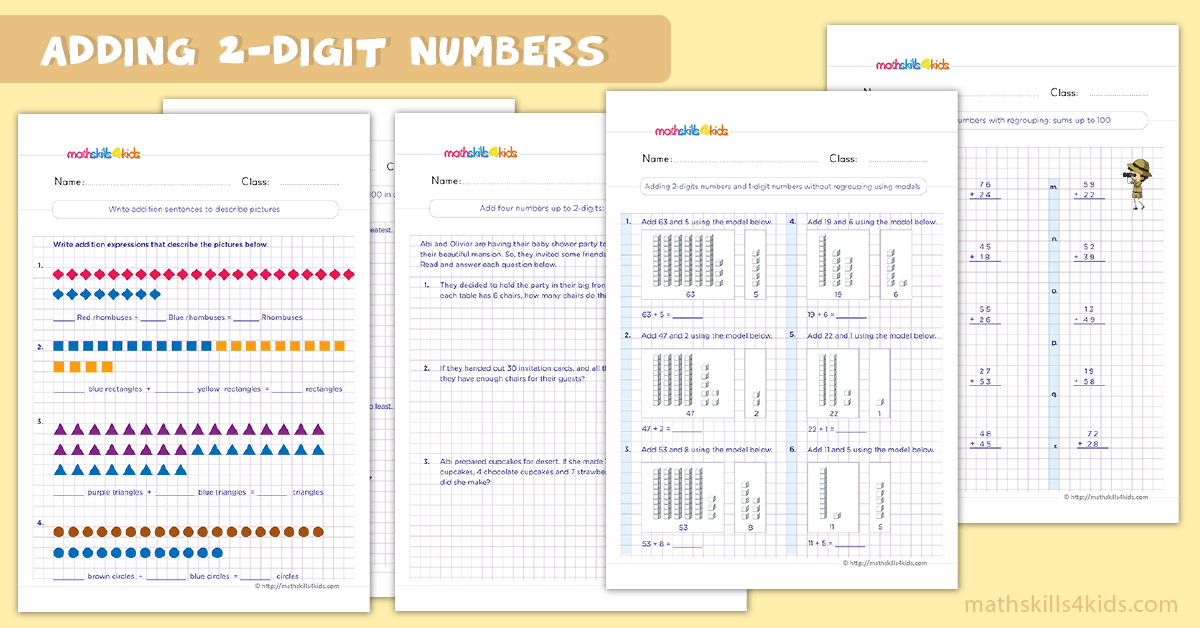 Mastering addition with 2-Digit worksheets for 2nd Grade PDF