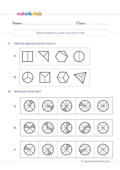 Grade 2 logical reasoning worksheets: Improve your child's thinking skills - Spatial reasoning: Guess what coming next