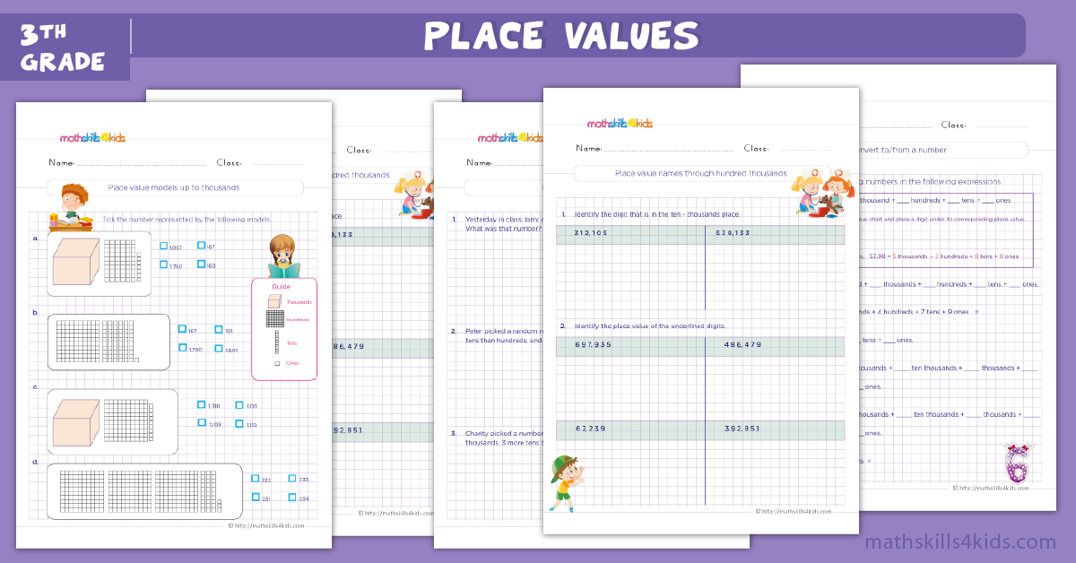 place value worksheets for grade 3