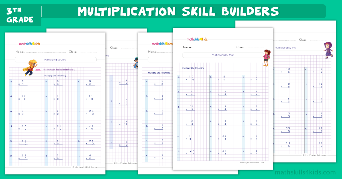 multiplication skill builders worksheets for 3rd grade