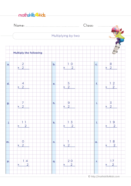 How to teach multiplication facts to 3rd Graders: worksheets & strategies - How do you multiply by 2