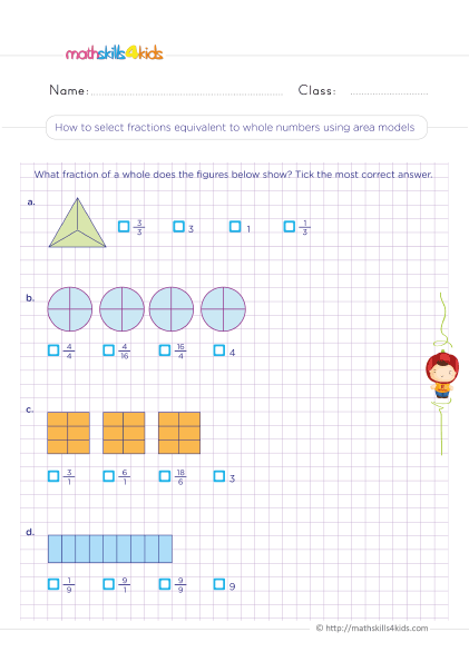 Equivalent fraction worksheets for 3rd Grade: Printable and free - How do you use an area model to find equivalent fractions?