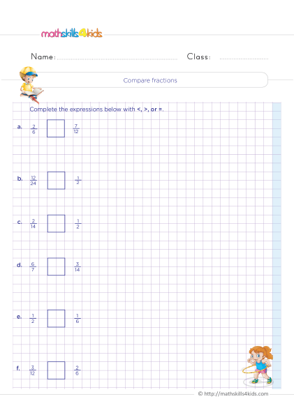 Equivalent Fractions Worksheets 4th Grade Pdf with answers - How do you solve comparing fractions?