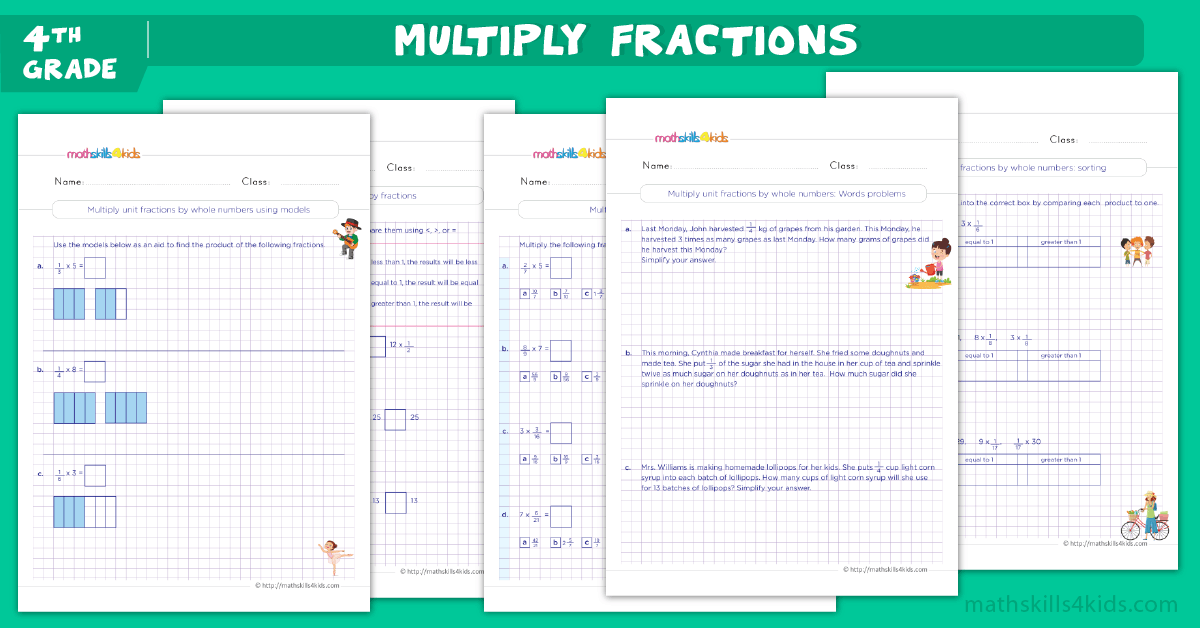 Multiplying Fractions by Whole Numbers Worksheets 4th Grade - Multiplying Fractions Worksheets With Answers Pdf