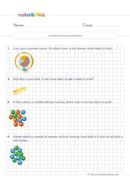 Probability Worksheets Grade 4 Pdf 4th Grade Statistics And Probability Worksheets With 