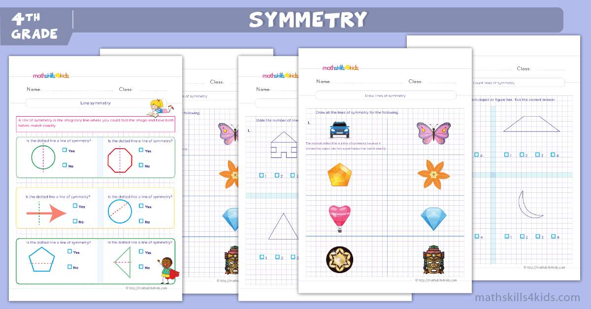 Lines of Symmetry Worksheets 4th Grade - Symmetry Activities for Fourth Grade