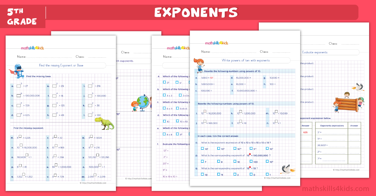 5th Grade Math Skills: Free Games and Worksheets - exponents worksheets for grade 5