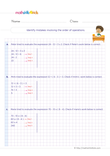 Mixed operations math worksheets pdf for grade 5 | Multi step word