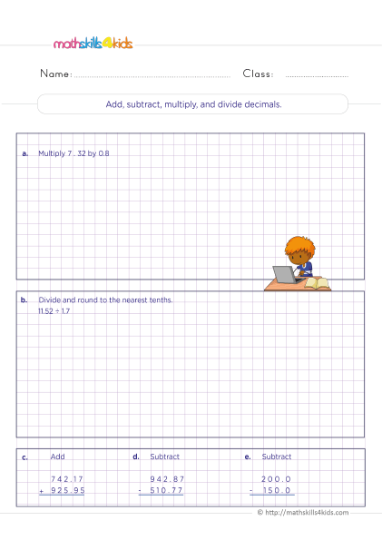 Mixed operations math worksheets pdf for grade 5 | Multi step word