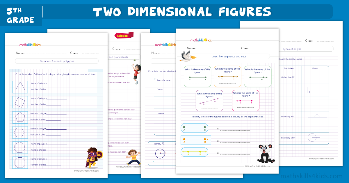 5th Grade Math Skills: Free Games and Worksheets - 2D shapes worksheets for grade 5