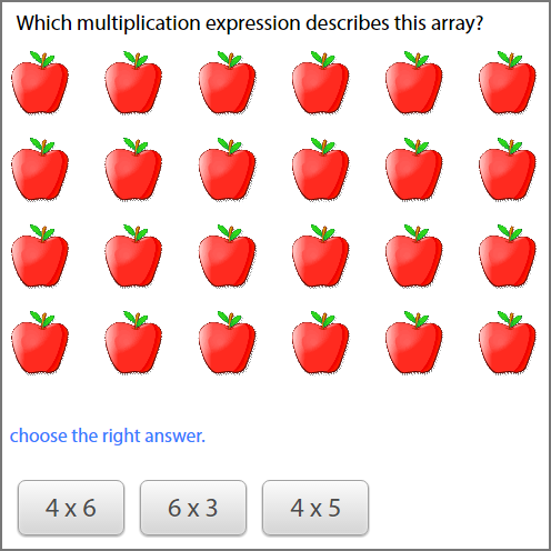 basics of multiplication - Identify multiplication expression for arrays