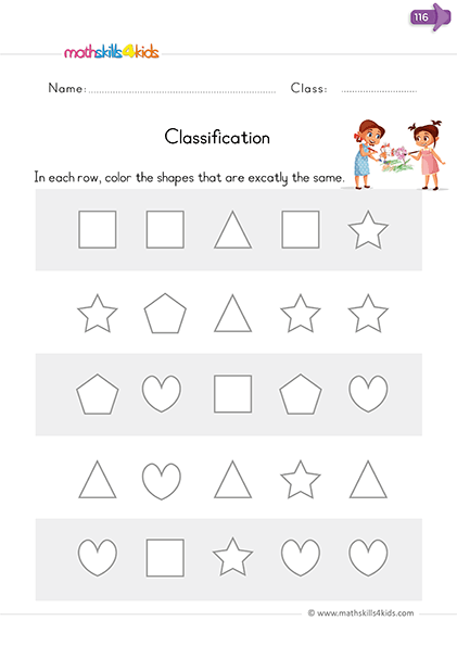 kindergarten math worksheets - classifying worksheets pdf -Ordering numbers to 10 from the least to the greatest