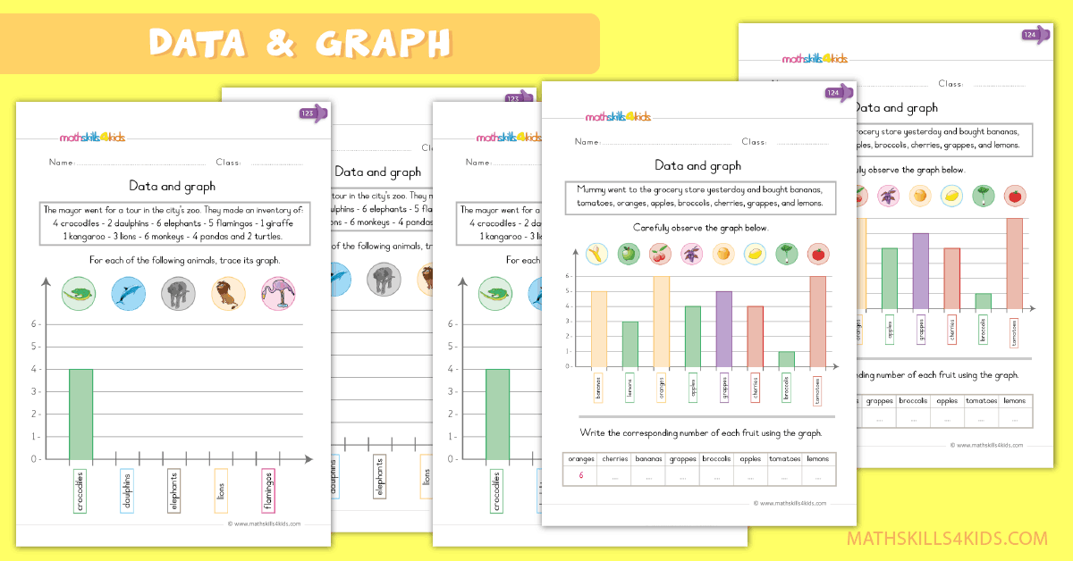Data and Graphs Worksheets for Kindergarten