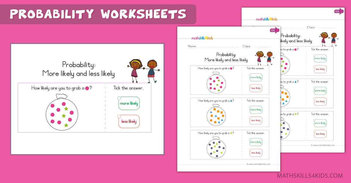 Probability Worksheets for Kindergarten - More Likely or Less Likely Worksheets Pdf