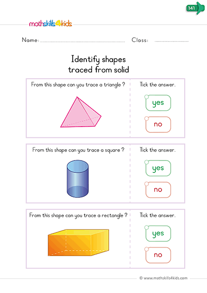 kindergarten math worksheets - Solid Figures Worksheets