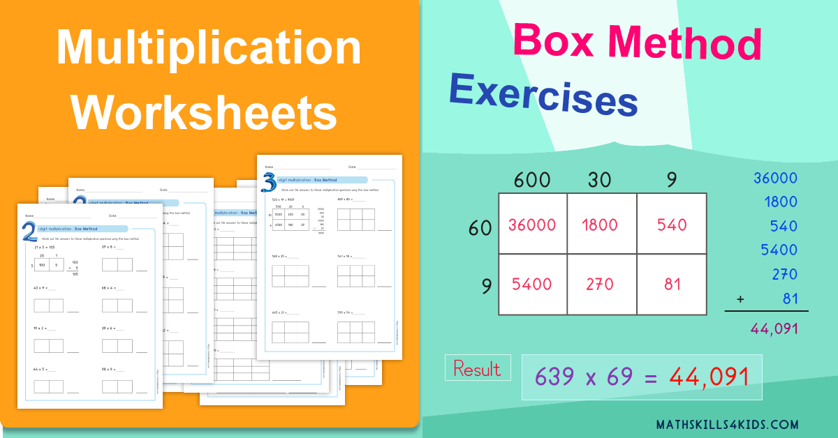  Box Method multiplication Worksheets PDF Partial Product multiplication Worksheets
