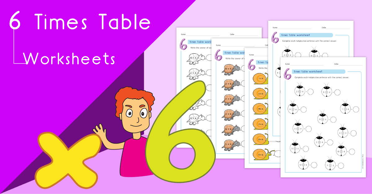 6 times table worksheets PDF | Multiplying by 6 activities