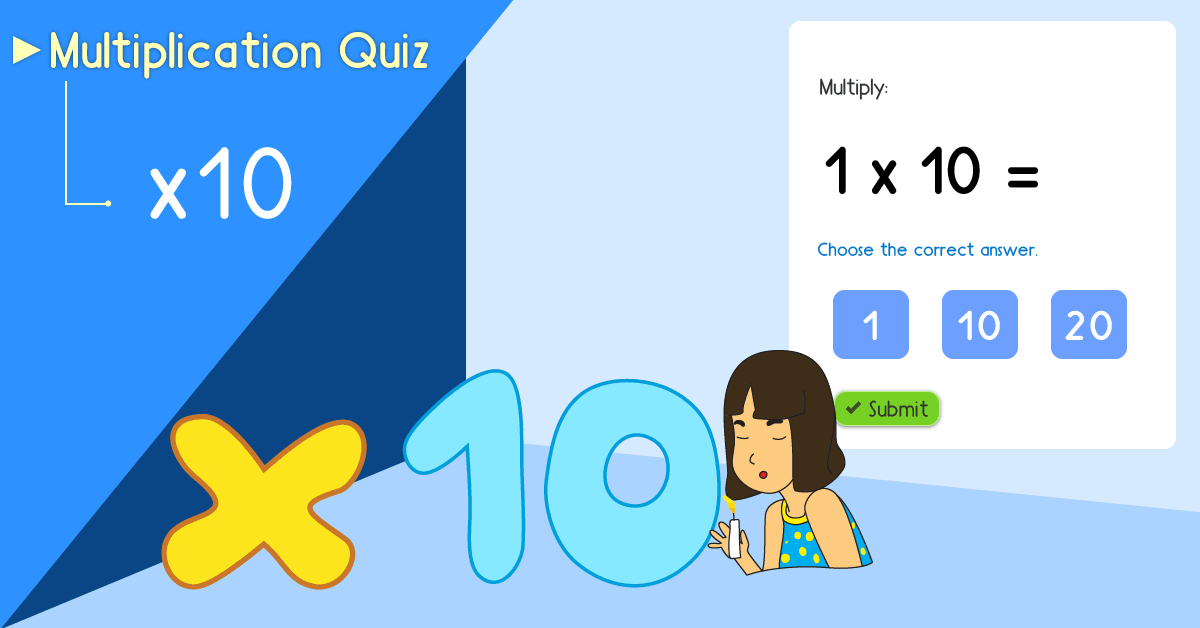 Multiply By 10 Practice - Multiplying By ten Quiz - Free multiply by 10 math games online