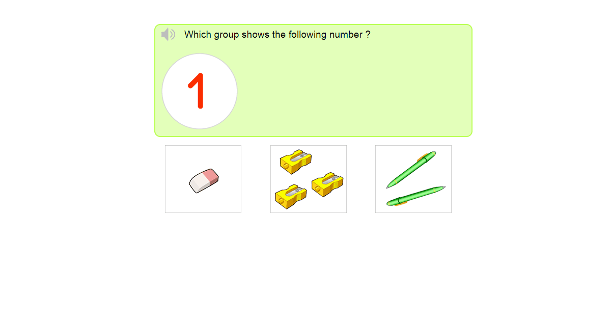 Represent numbers 1 to 3 using objects - Quantifying numbers up to 3