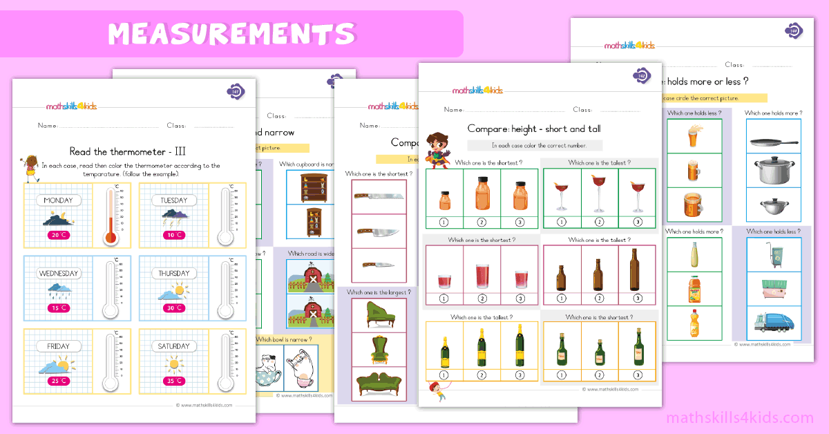 First Grade Measurement Worksheets and Printables - Comparing Length Worksheets for 1st Grade