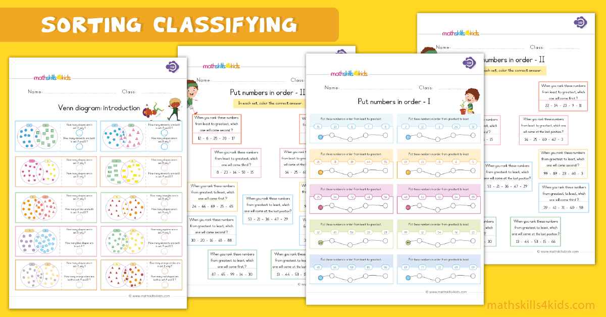 Sorting And Classifying Worksheets For First Grade Grade 1 Printable Sorting Activities