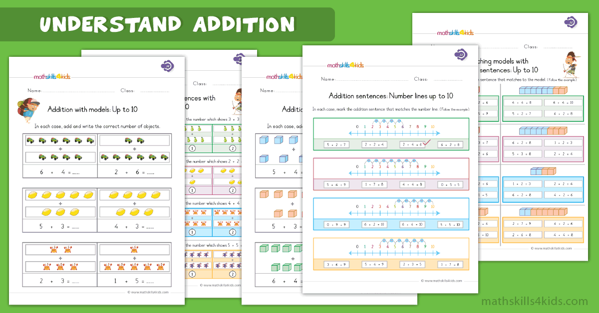 Basic Addition Worksheets for Grade 1 - Addition Worksheets with Pictures PDF