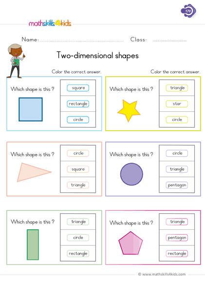 2d shapes worksheets for grade 1 1st grade two dimensional shapes