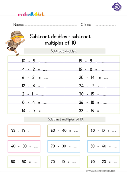 subtraction fact strategies worksheets for 1st grade printable math strategies pdf