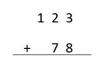 Addition of numbers up to 3-digit