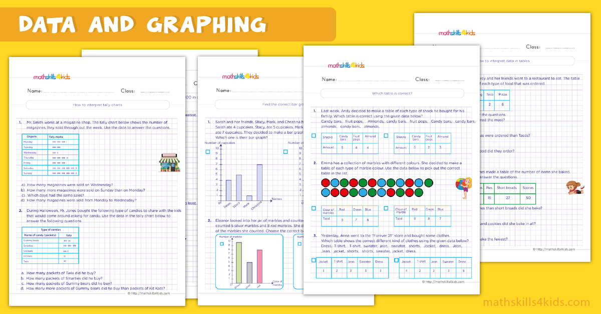 Free printable 2nd Grade data and graphing worksheets