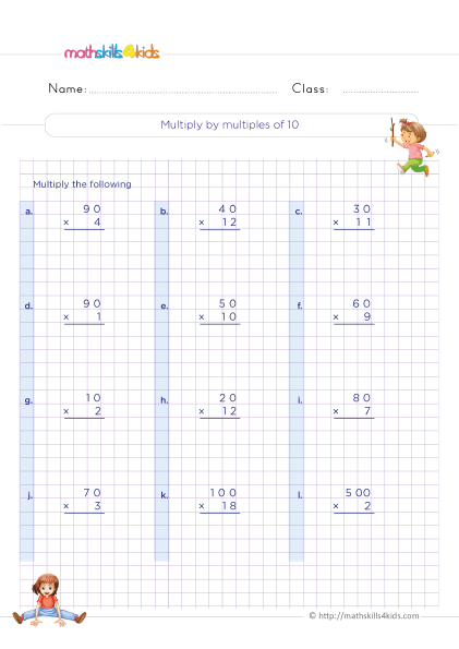 Multiplication Worksheets Grade 3 Pdf with answers - How do you multiply by multiples of 10