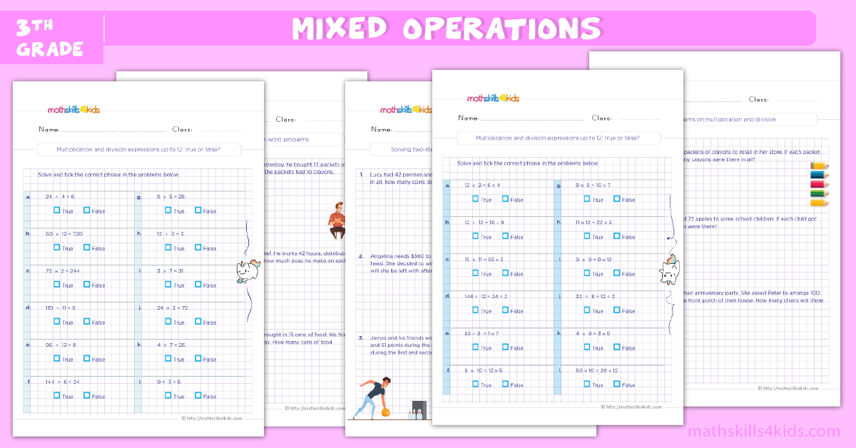 Soccer Stats - Mixed Operation Problem Solving Worksheets