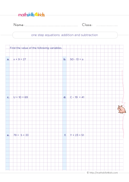 Equations Worksheets for Grade 3 with answers - What are the main 4 properties of addition