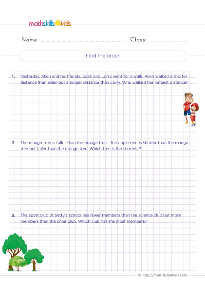 Logical reasoning worksheets for grade 3 pdf with answers - How do you guess the correct order following instruction?