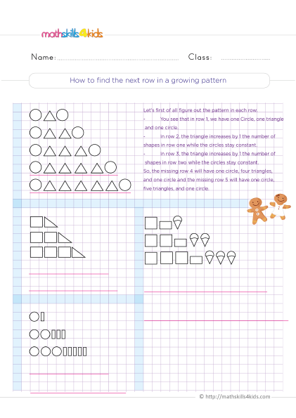 3rd Grade Math Patterns Find Rule - How to find the next row in a growing pattern