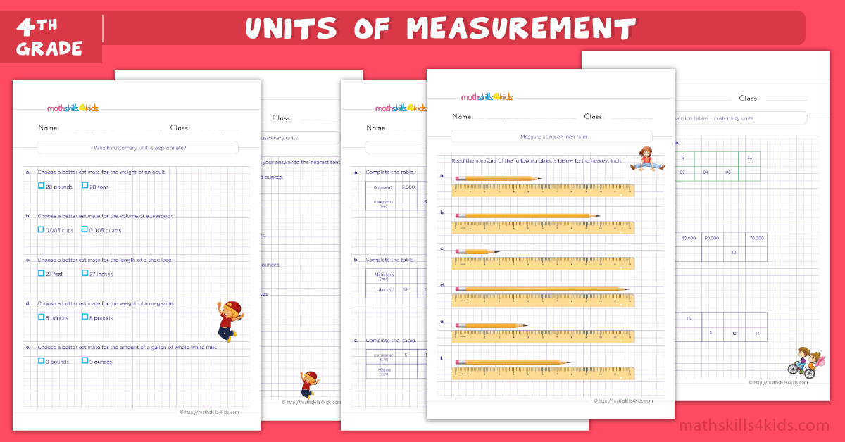 Measurement Worksheets Grade 4 - Units of Measurement Activities for 4th Grade