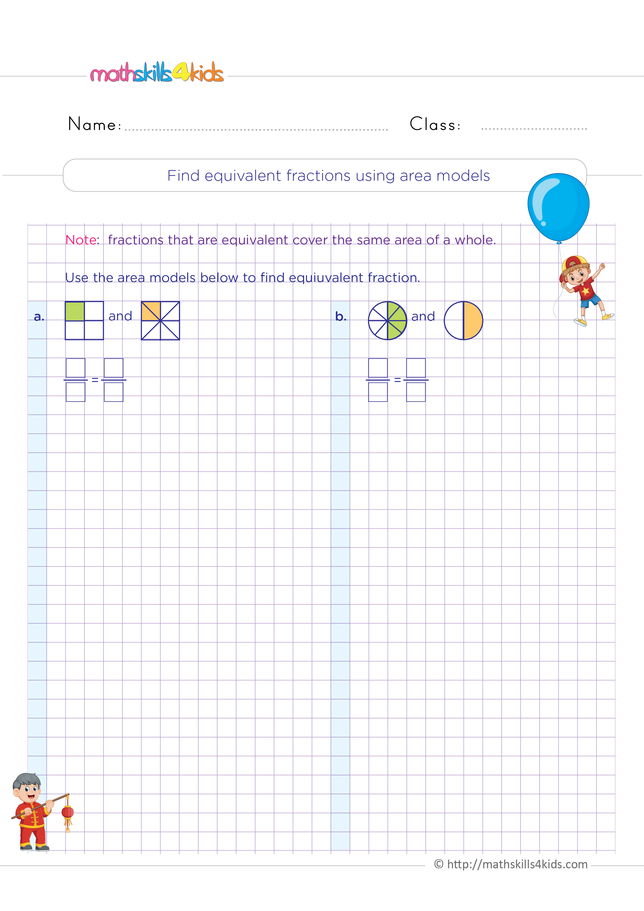 homework & practice 8 1 equivalent fractions area models