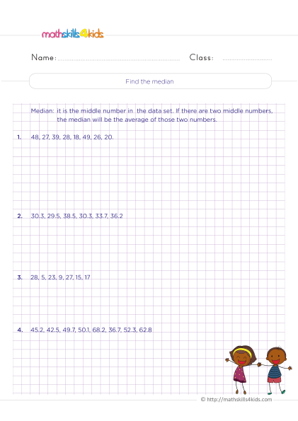 Statistics and probability in 4th Grade: Free worksheets & answers - How do you find the median