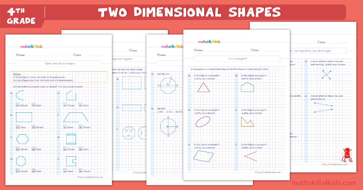 2D Shapes Worksheets for Grade 4 Pdf - Identifying Polygons Worksheets Pdf