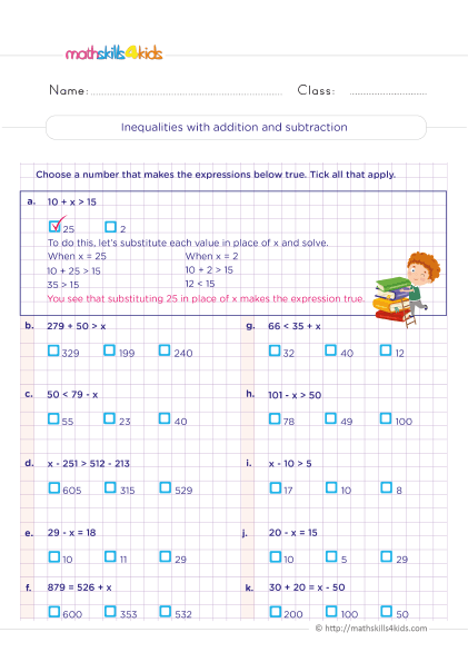 additions expressions activities - How do you solve inequalities with addition and subtraction?