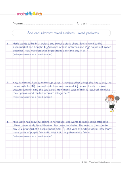 Adding And Subtracting Fractions Grade 5 Worksheets - Fraction Problem Solving Worksheets With Answers