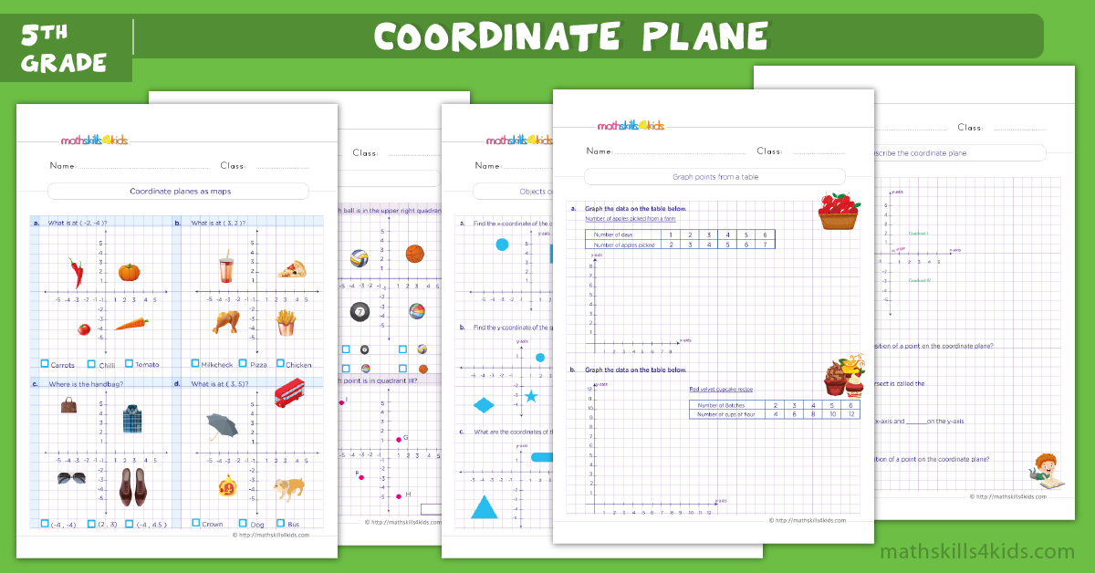 Free Printable Coordinate Graphing Worksheets for Grade 5 - Problem solving with coordinate plane worksheets