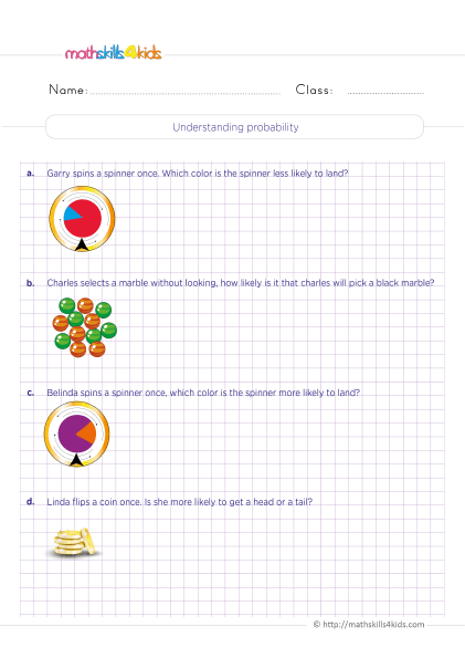 Fifth-grade probability and statistics worksheets: Free download - Understanding probability