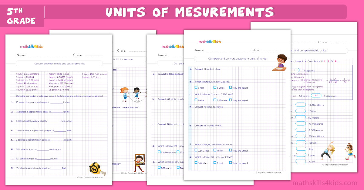 Measurement worksheets for grade 5 with answers - Metric conversion worksheets grade 5 pdf
