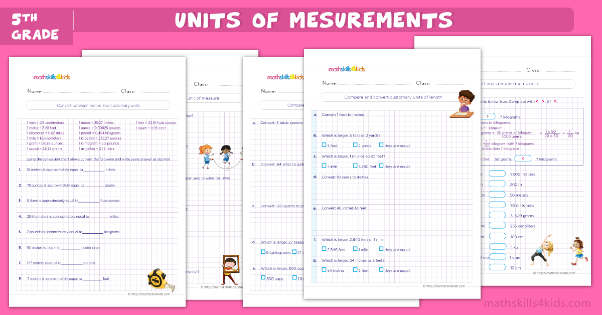 measurement conversion chart for 5th grade