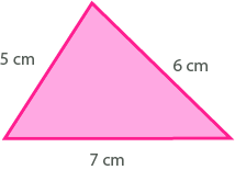 image of a triangle with side lengths 5 cm, 6 cm, and 7 cm