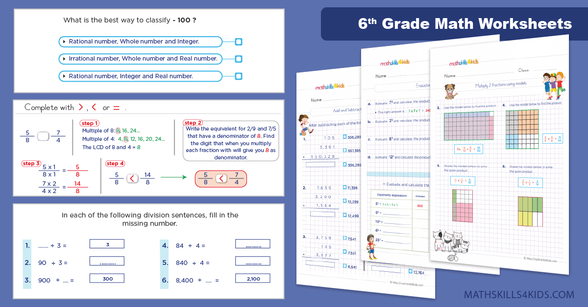 6th Grade Math Skills: Free Games And Worksheets PDF